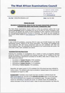 Waec statement 